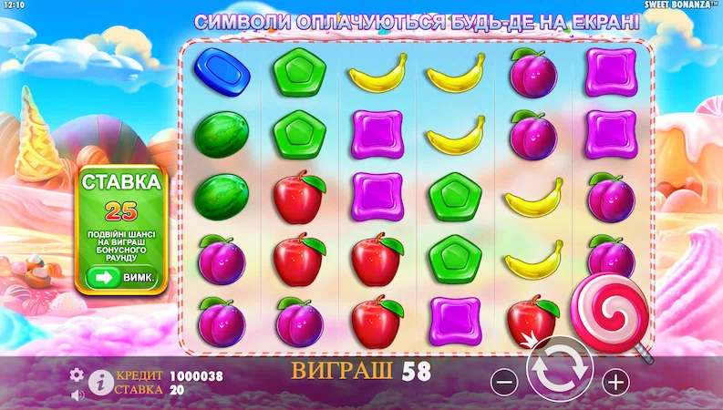 Sweet Bonanza — слот по 1 рублю